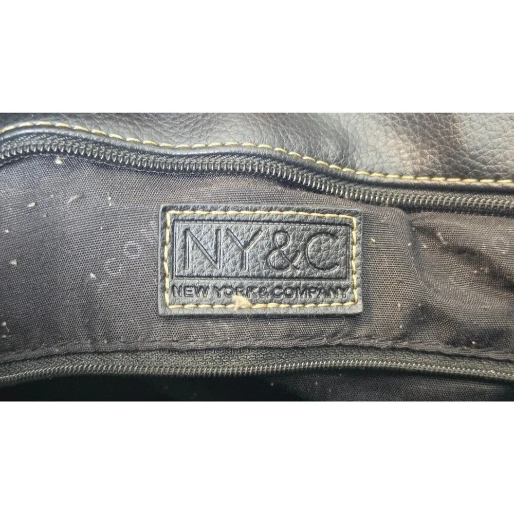 NY&C New York & Company Black Logo Tote Shoulder Bag Purse Handbag